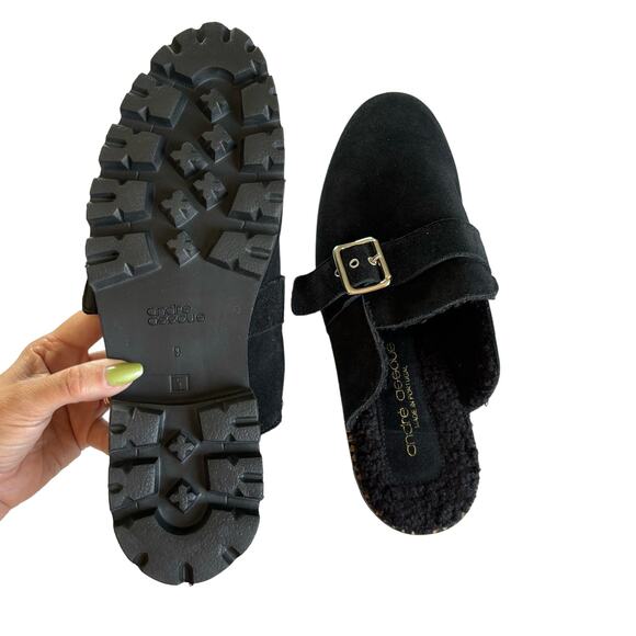 Andre Assous Paola Black Slippers Slip On Round Toe Clogs Women's Size 9 - Picture 5 of 7